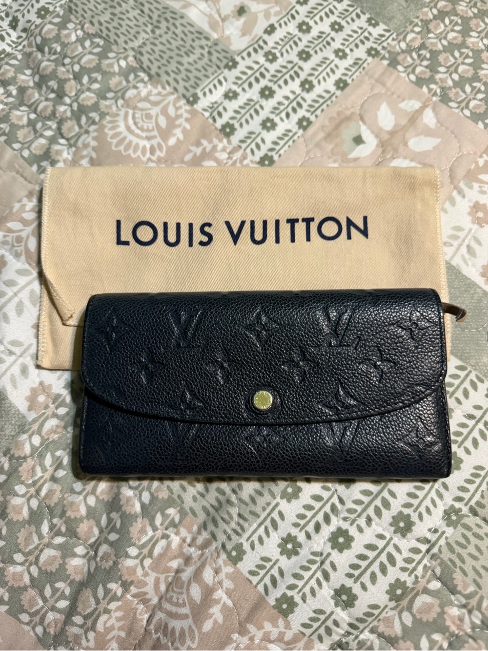 Louis Vuitton Dark Blue Emprinte Embossed Monogram Leather Wallet
